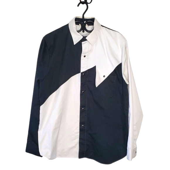 Vintage Other - Vintage 80s asymetrical black and white shirt